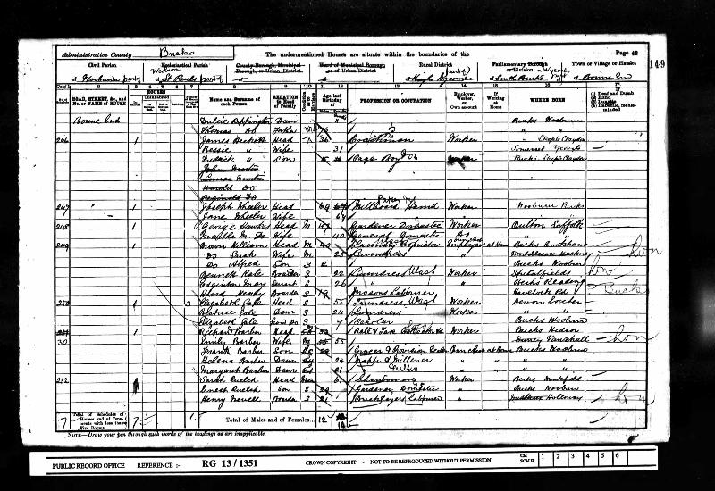 Rippington (Thomas 1825) 1901 Census